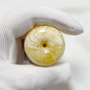 紫旭精品文玩天然琥珀蜜蜡原矿虎皮面包圈