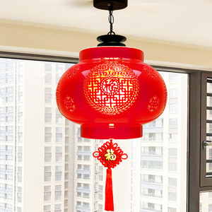 红色灯笼中国风陶瓷乔迁大门吊灯客厅玄关入户走廊过道卧室阳台灯