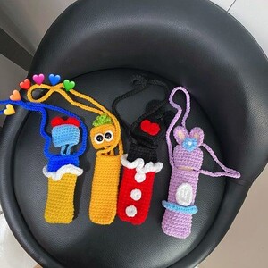 抖音同款爆款时尚新款毛线手工编织电子套口红套diy毛线材料包