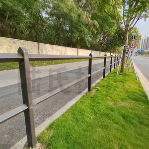 深圳市政道路户外德式护栏马路人行道防撞安全防护烤漆金属隔离栏
