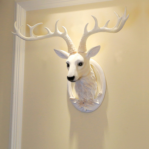 北欧招财鹿头创意墙面装饰仿真挂件餐厅玄关客厅电视背景墙上壁挂