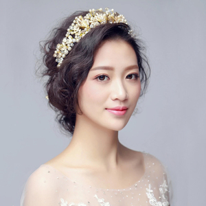 2020新款新娘头饰皇冠发饰发带珍珠韩式法式短发造型森系摄影写真