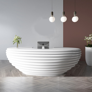 异形烤漆前台接待台艺术创意收银台弧形美容院吧台柜前台弧形定制