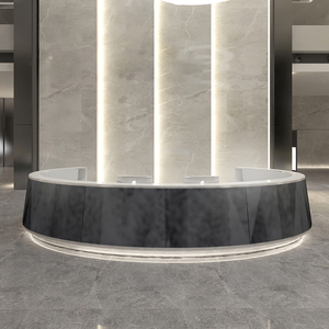 圆形前台烤漆环形吧台公司接待台办公桌写字楼酒店迎宾台导医台