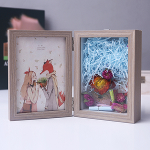 创意6 7寸个性DIY立体相框摆台礼品照片框抖音唇印永生花盒子礼物