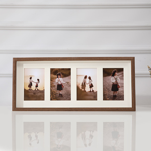 组合中空卡纸三连相框摆台8寸照片木质相架现代创意四连相册挂墙
