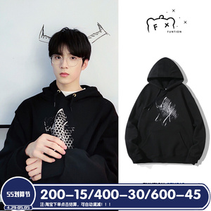 时代少年团刘耀文同款wtaps联名冬季加绒加厚连帽卫衣女上衣男潮