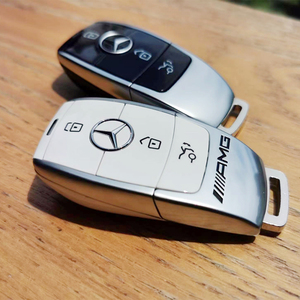 奔驰钥匙壳新c级c260/glc/e300l车钥匙改装amg苹果树标后盖寄改