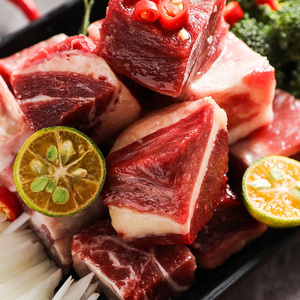大庄园 原切牛腩块牛肉粒2000g冷冻生牛肉进口牛腩肉块4斤