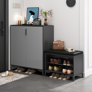 2021新款鞋柜家用进门口外小户型大容量可坐入户穿换鞋凳一体靠墙