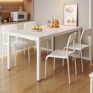 简易餐桌家用小户型出租房餐桌椅商用白色桌子公寓小餐桌四人饭桌