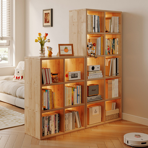 全实木书架置物架落地客厅沙发隔断置物架展示收纳储物柜家用书柜