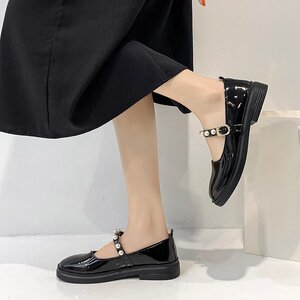 初中学生高中女生小皮鞋春秋新款少女单鞋黑色百搭中大童女鞋韩版