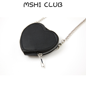 MSHI CLUB高级感迷你链条包小众爱心口红包单肩2024款斜挎小包包