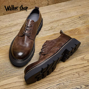 Walker Shop奥卡索奢侈品男鞋大牌高端复古英伦男士休闲厚底皮鞋