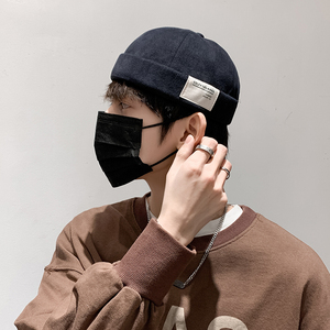 帽子男士瓜皮帽夏季防晒帽韩版地痞帽薄款潮人嘻哈日系地主遮阳帽