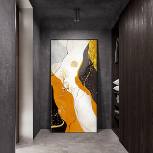 轻奢风抽象高档入户玄关装饰画鹿现代简约寓意好竖版过道走廊挂画