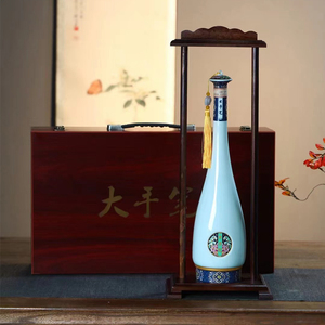 5斤工艺瓷酒坛家用装饰密封大手笔木礼盒