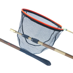 红健智者凡碳素抄网 超轻超硬伸缩定位3m抄网杆纳米涂胶捕鱼操网