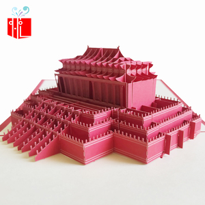 立体贺卡北京太和殿故宫中国风情建筑剪纸热销3d立体国庆节小卡片