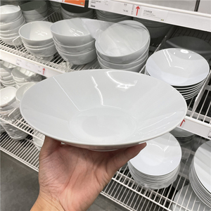 济南ikea宜家国内代购 ikea 365  深盘/碗,直线型白色长石瓷正品