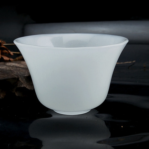 凝脂超大号白玉瓷茶杯正品大茶碗玉瓷玉碗玉杯个人杯主人杯白玉杯
