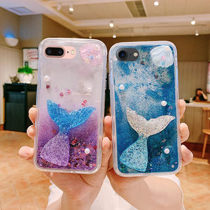 适用于苹果8p手机壳流沙iphone立体7plus美人鱼6s流动6液体se2解压i8
