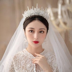 日韩婚礼新娘造型结婚皇冠镶钻复古婚纱头饰宴会敬酒礼服配饰妍宁