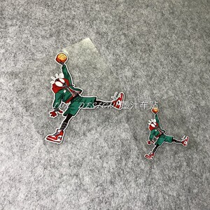 篮球飞人趣味卡通贴纸 蜘蛛乔丹搞怪创意贴花 车窗个性反光贴