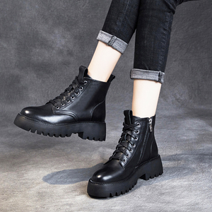 松糕鞋女厚底马丁靴低帮英伦