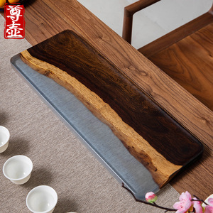 环氧树脂黑檀木茶盘实木整块原木茶托盘干泡茶台家用客厅功夫茶具