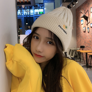 帽子女秋冬韩版潮百搭网红款毛线帽女冬潮日系甜美可爱护耳针织帽