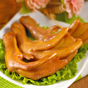 藤桥牌精品大鸭掌酱香鸭爪温州风味小吃休闲美味办公室零食500gx2