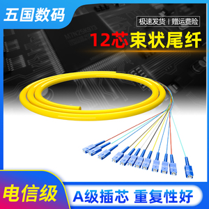12芯束状尾纤sc方头单模尾纤LC多模万兆OM3尾纤光纤跳线电信级可订做fc/st/lc头光纤线