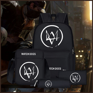 看门狗2游戏周边大容量书包watch dogs2男女高初中生学生双肩背包