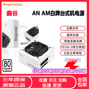 鑫谷AN/AM650W白牌全模组电脑电源 850W白色ATX3.0台式静音电源