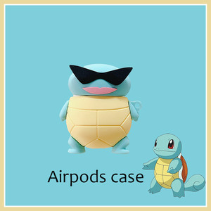 卡通墨镜杰尼龟airpods pro3代保护苹果耳机套airpods1/2保护壳软