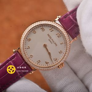众奢z pp百达翡丽calatrava玫瑰金镶钻机械女表 7200-200r-001