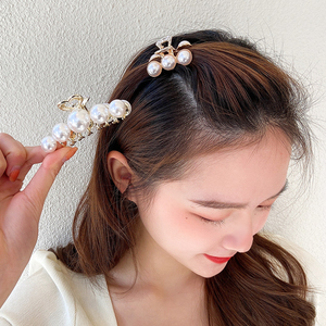 珍珠半扎发发夹发抓优雅气质后脑勺抓夹固定头发夹子发卡韩国头饰