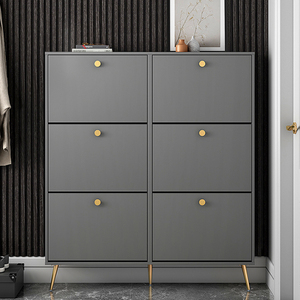 光一北欧翻斗鞋柜极简灰色大容量简约现代鞋柜入户门口轻奢玄关柜