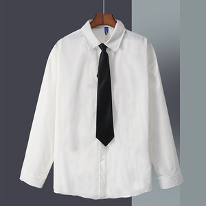 领带dk衬衫男jk制服寸衫韩版学院风宽松白衬衣校服高中学生毕业服