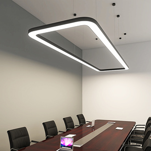 朗橘 定制办公室吊灯led圆角矩形长条灯前台会议室椭圆形造型灯