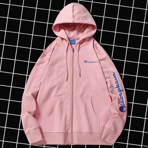 卫衣男士连帽粉色情侣冠军韩版休闲上衣服秋冬季潮牌秋装刺绣外套