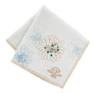 日本进口paul&joe女士儿童高档随身纯棉纱手帕手绢方巾毛巾擦手巾