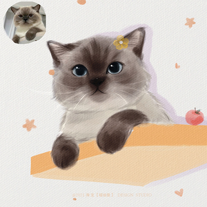 q版手绘宠物头像定制小动物画像猫咪狗狗照片转卡通萌宠漫画设计