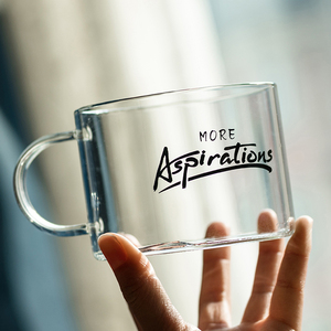 耐热透明宽口玻璃杯英文大容量家用带有把手简约客厅欧式果汁茶杯