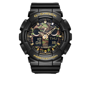 卡西欧手表g-shock运动防水拆弹专家男表黑金迷彩ga-100cf-1a9