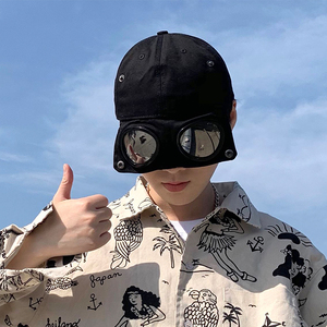 女潮原创飞行员眼镜帽韩版软妹嘻哈墨镜棒球帽街头潮人帽1人付款33