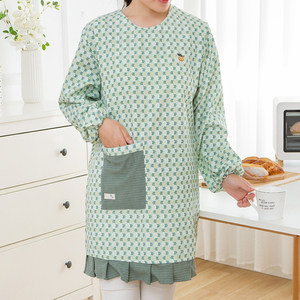 围裙女家用厨房罩衣长袖2023新款印花工作服时尚洋气做饭防油污女