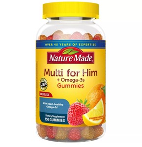 Nature Made男士复合维生素Omega3软糖水果味80/150粒 美国直邮
